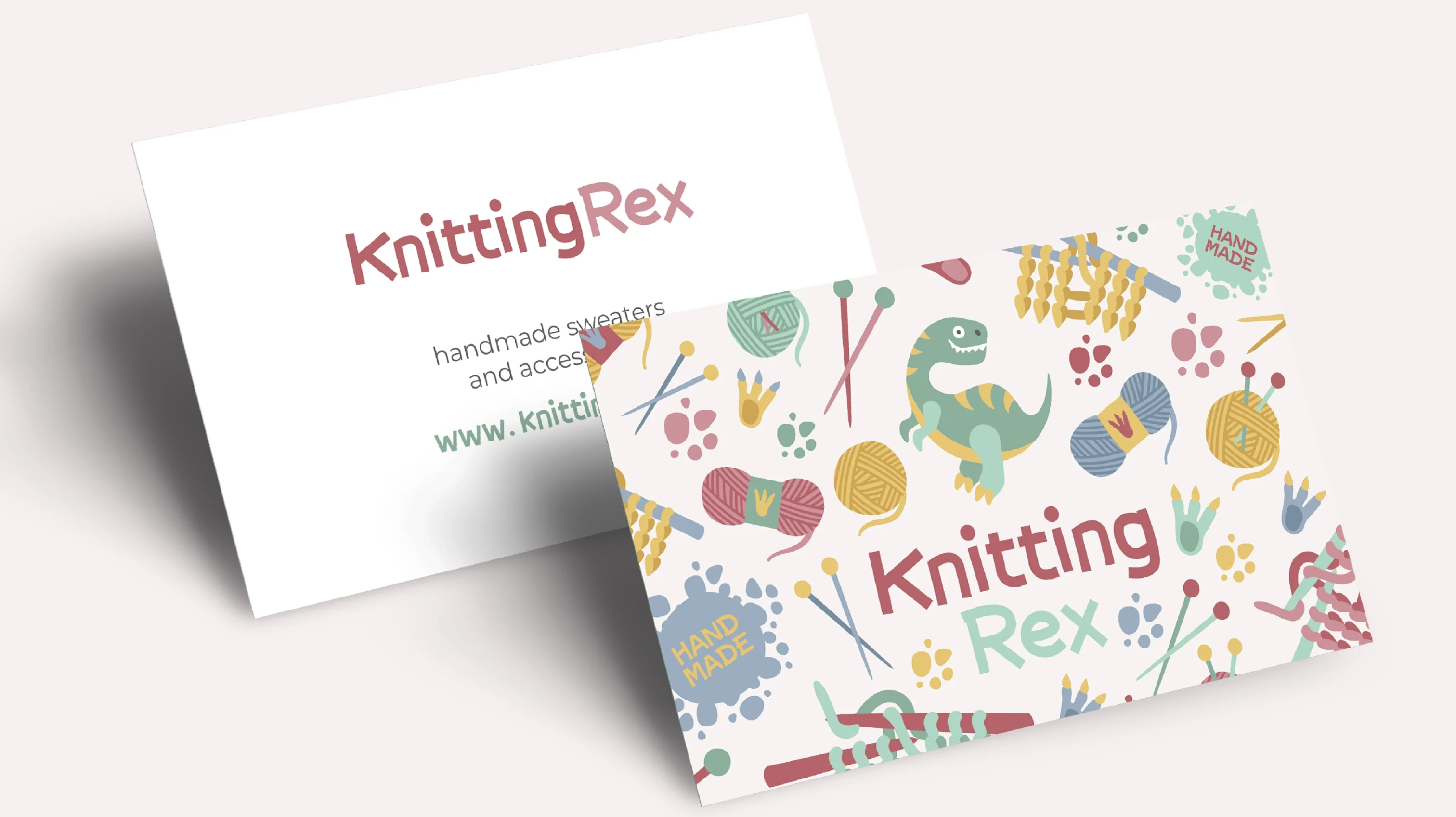 Branding autorstwa Euflonica Klaudia-Grochowska-Pawłowicz marka osobista rękodzieło Knitting Rex wizytówka