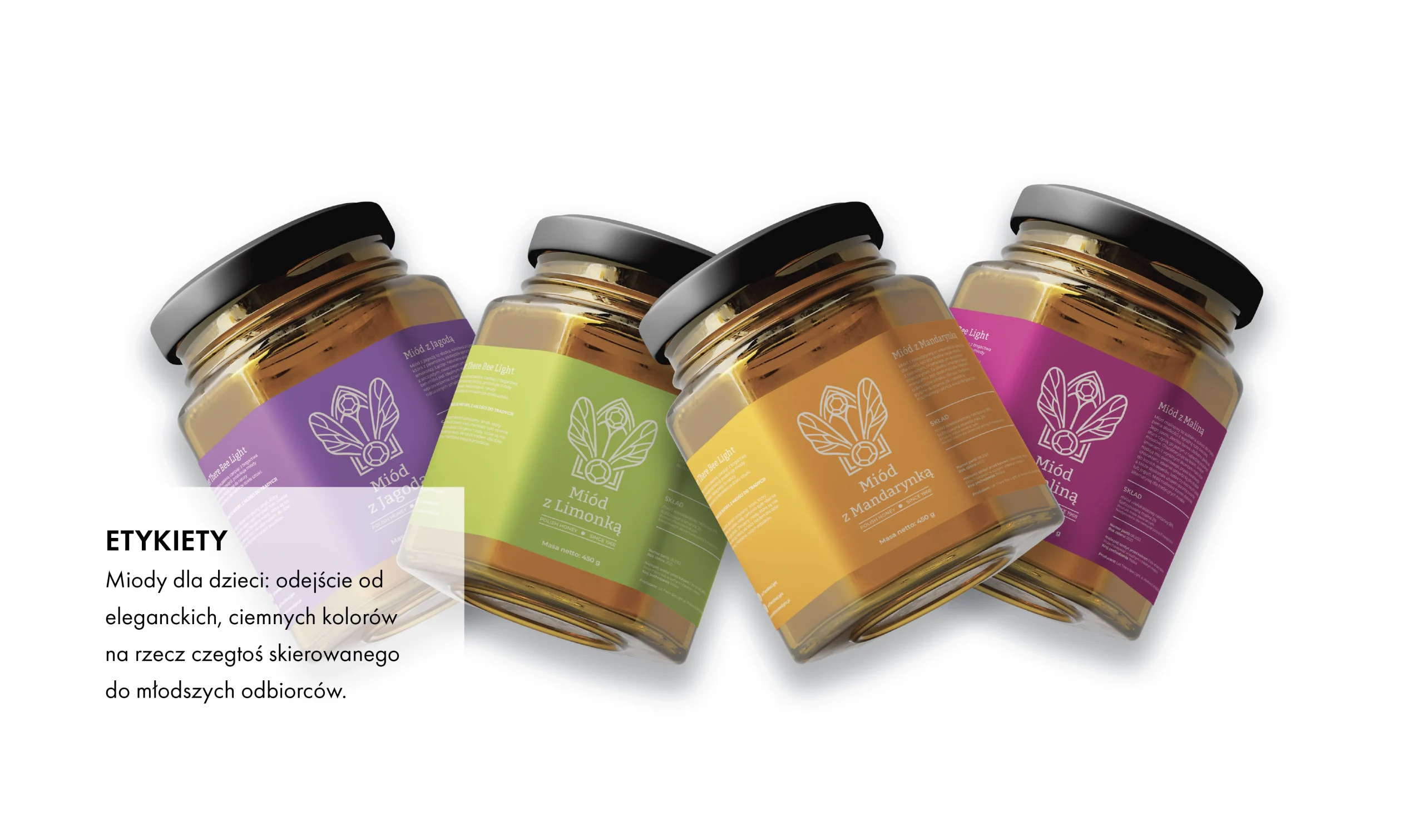 Branding autorstwa Euflonica Klaudia Grochowska-Pawłowicz Let There Bee Light miody premium miody dla dzieci