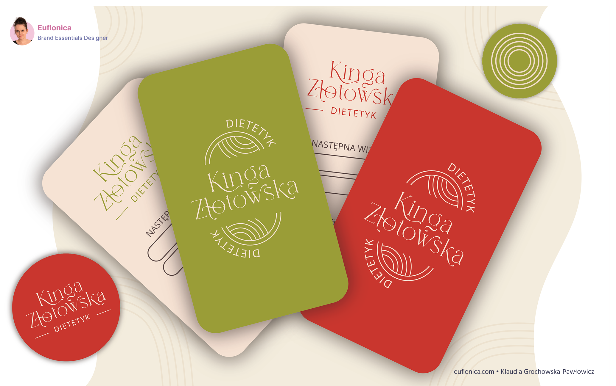 Wizytówka Premium dla dietetyka zaprojektowana przez Euflonica Klaudia Grochowska-Pawłowicz